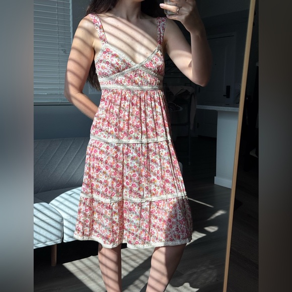 Free People Pink Floral Midi Dress - Picture 1 of 12